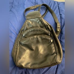 Black Leather Backpack